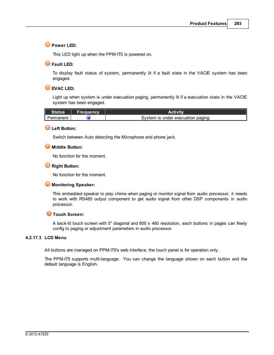 Lcd menu | ATEIS IDA8 User Manual | Page 293 / 582