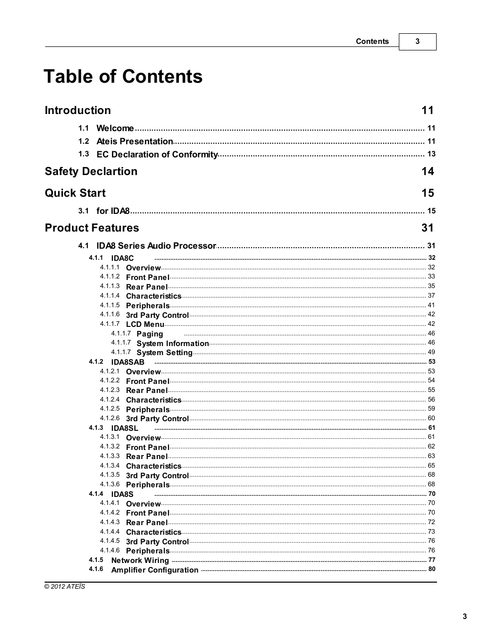 ATEIS IDA8 User Manual | Page 3 / 582