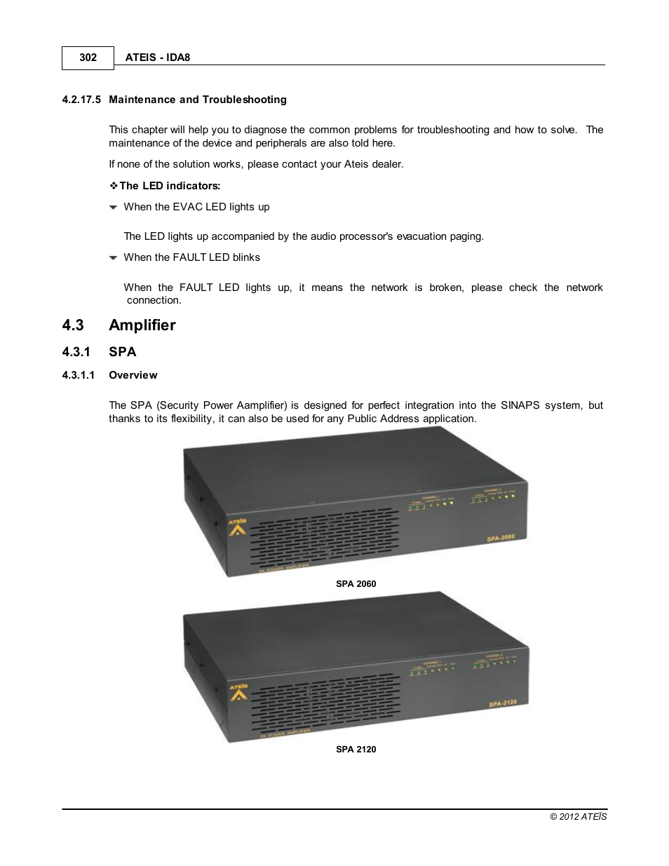 Maintenance and troubleshooting, Amplifier, Overview | 3 amplifier | ATEIS IDA8 User Manual | Page 302 / 582