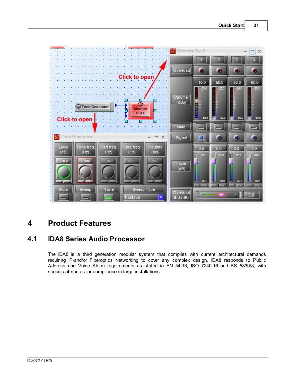 Product features, Ida8 series audio processor, 4product features | ATEIS IDA8 User Manual | Page 31 / 582