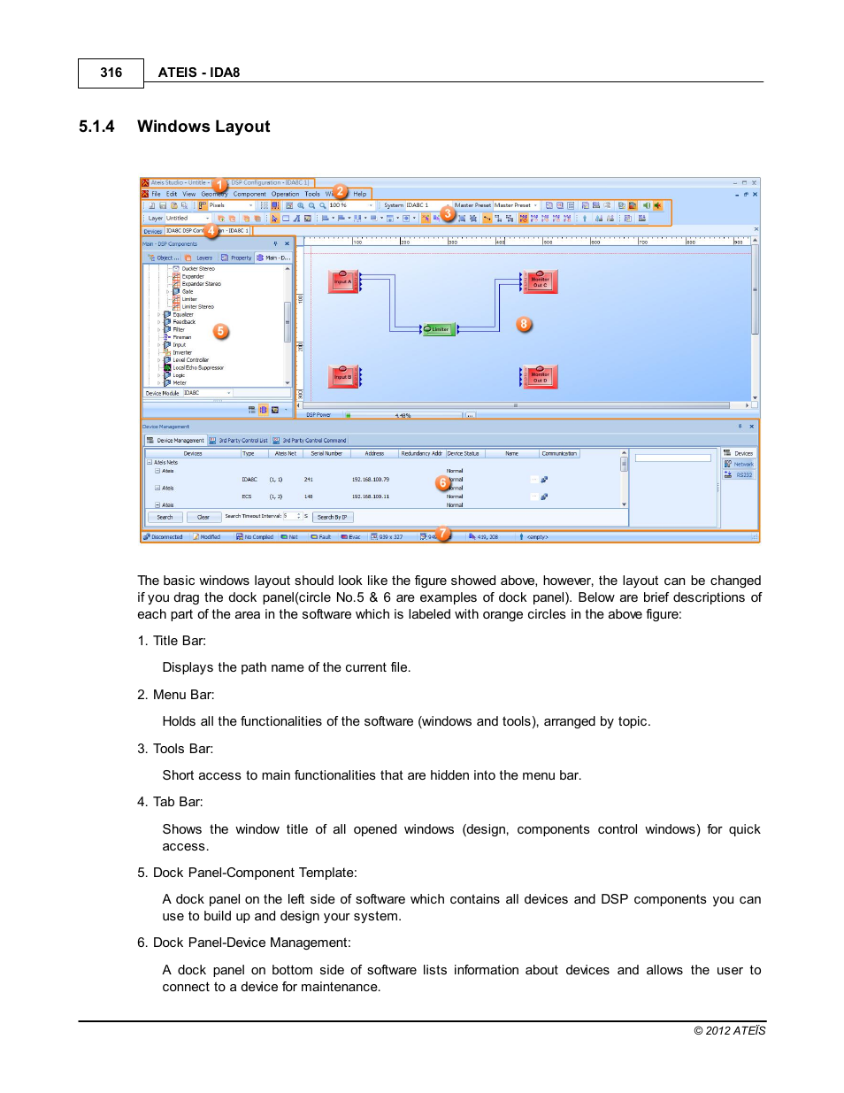 Windows layout | ATEIS IDA8 User Manual | Page 316 / 582