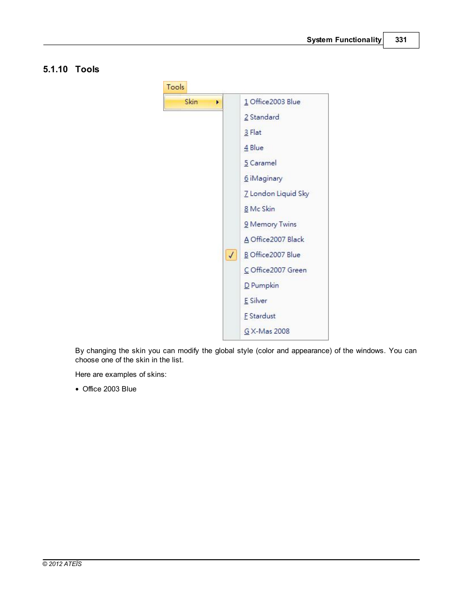 Tools | ATEIS IDA8 User Manual | Page 331 / 582