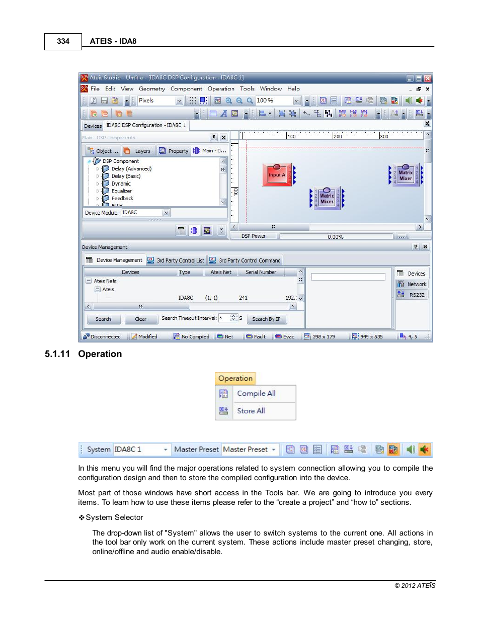 Operation | ATEIS IDA8 User Manual | Page 334 / 582
