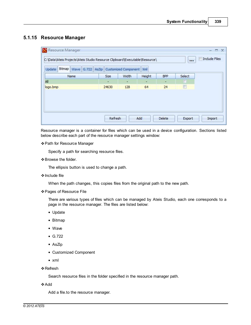 Resource manager | ATEIS IDA8 User Manual | Page 339 / 582