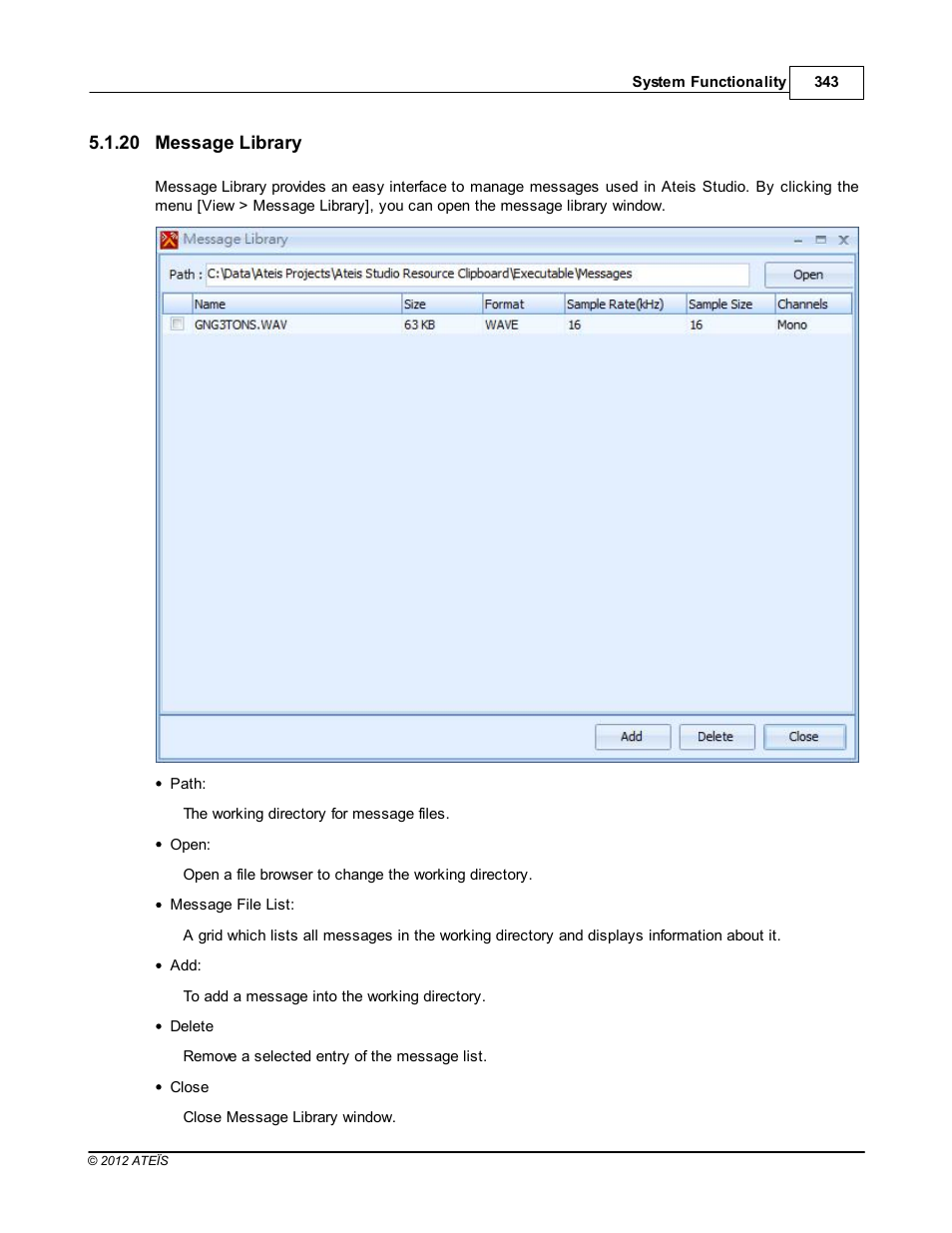 Message library | ATEIS IDA8 User Manual | Page 343 / 582