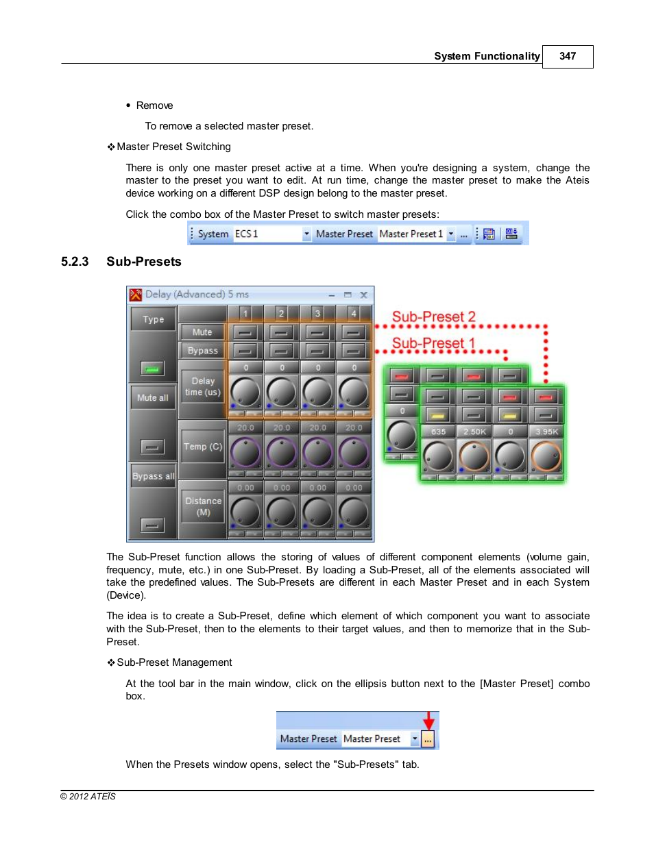 Sub-presets | ATEIS IDA8 User Manual | Page 347 / 582