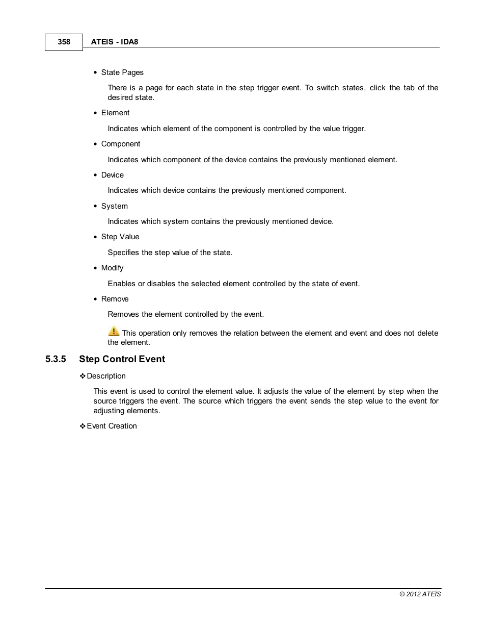 Step control event | ATEIS IDA8 User Manual | Page 358 / 582