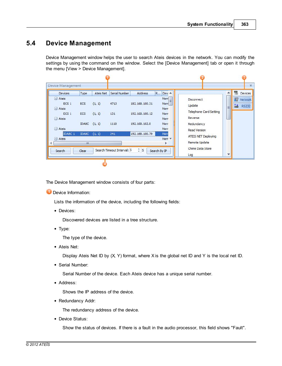 Device management, 4 device management | ATEIS IDA8 User Manual | Page 363 / 582