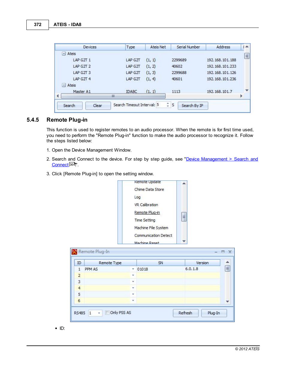 Remote plug-in | ATEIS IDA8 User Manual | Page 372 / 582