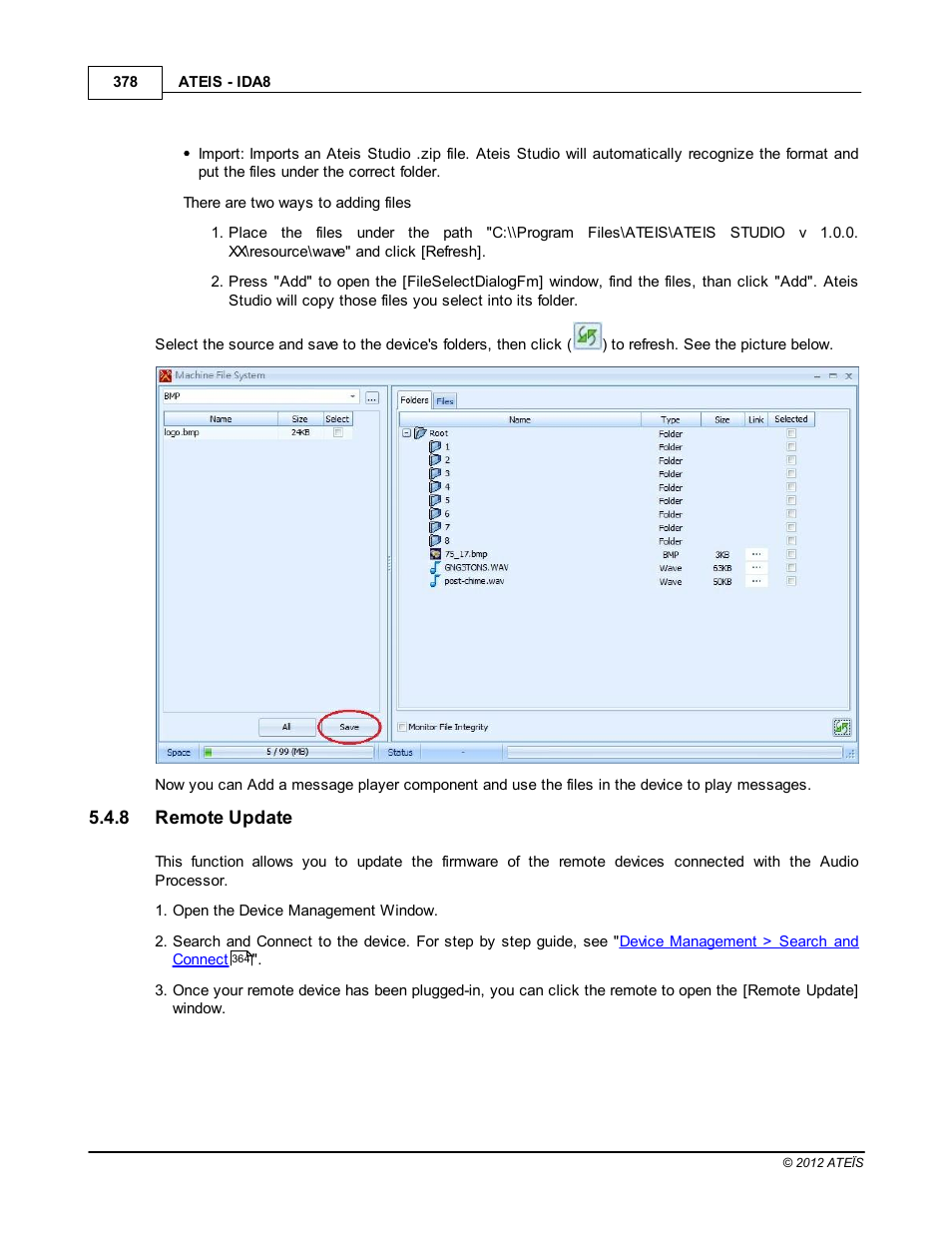 Remote update | ATEIS IDA8 User Manual | Page 378 / 582