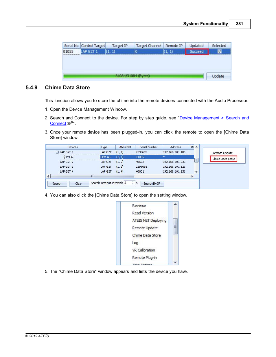 Chime data store | ATEIS IDA8 User Manual | Page 381 / 582