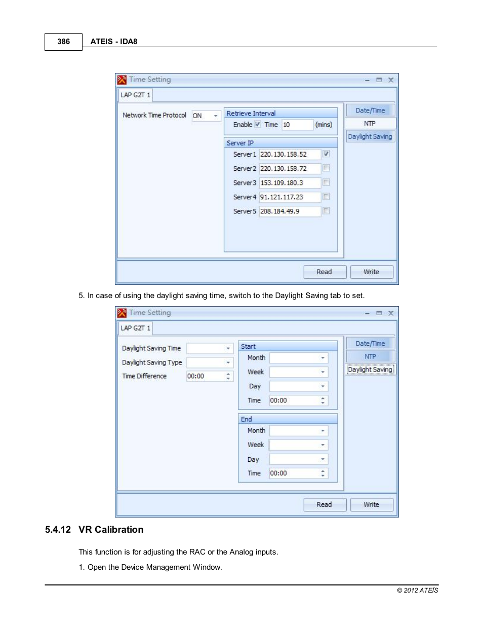 Vr calibration | ATEIS IDA8 User Manual | Page 386 / 582