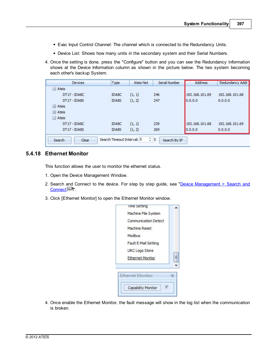 Ethernet monitor | ATEIS IDA8 User Manual | Page 397 / 582