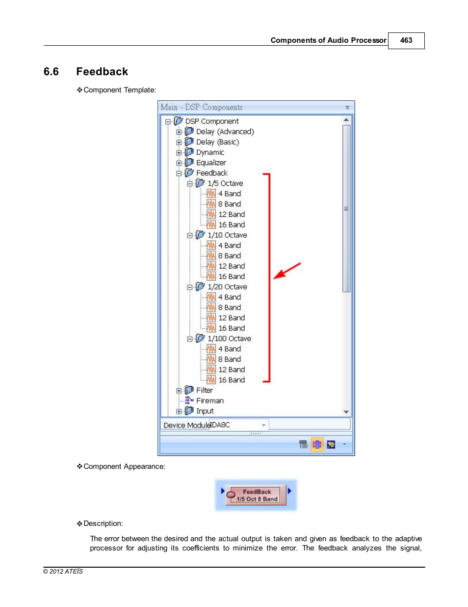 Feedback, 6 feedback | ATEIS IDA8 User Manual | Page 463 / 582