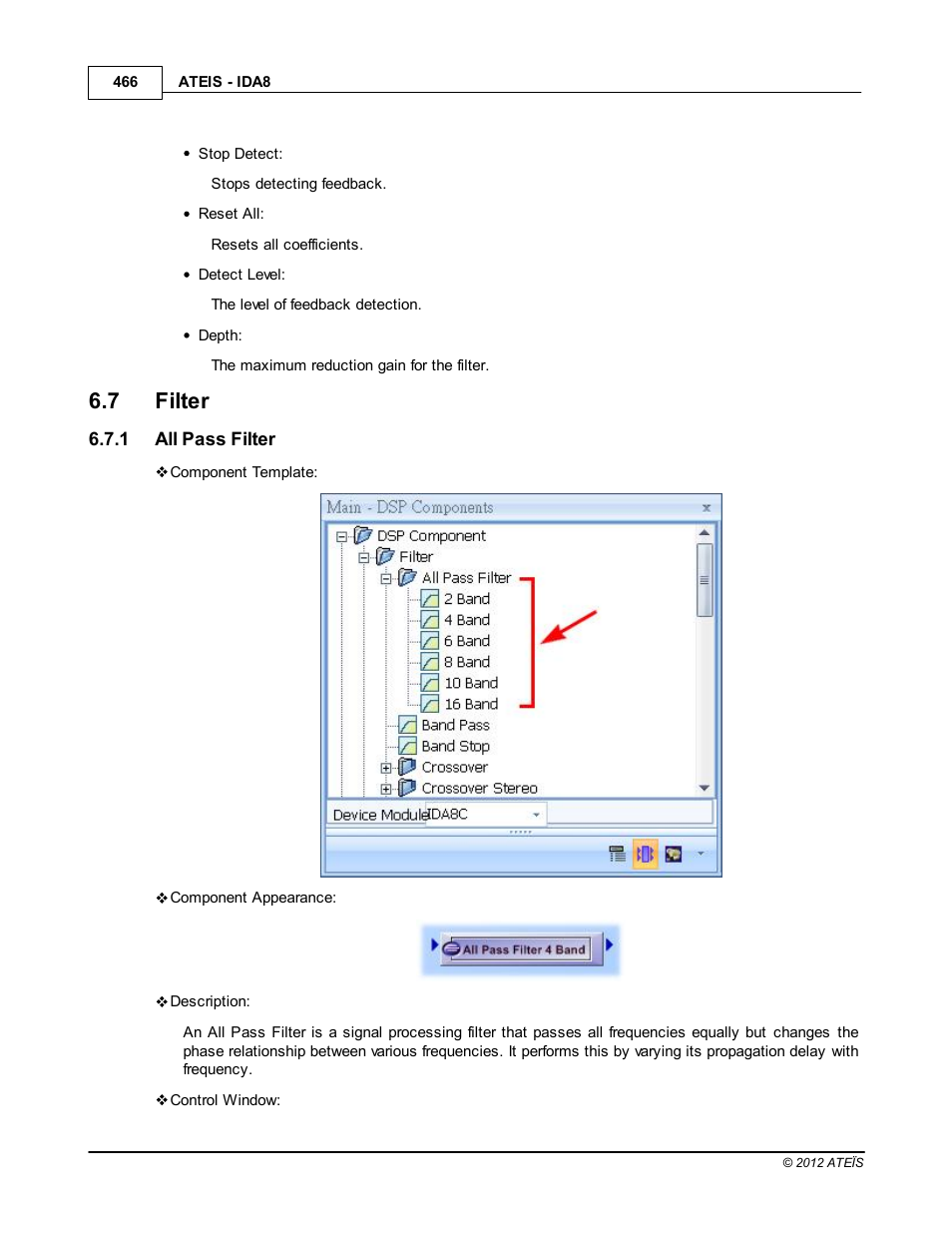 Filter, All pass filter, 7 filter | ATEIS IDA8 User Manual | Page 466 / 582