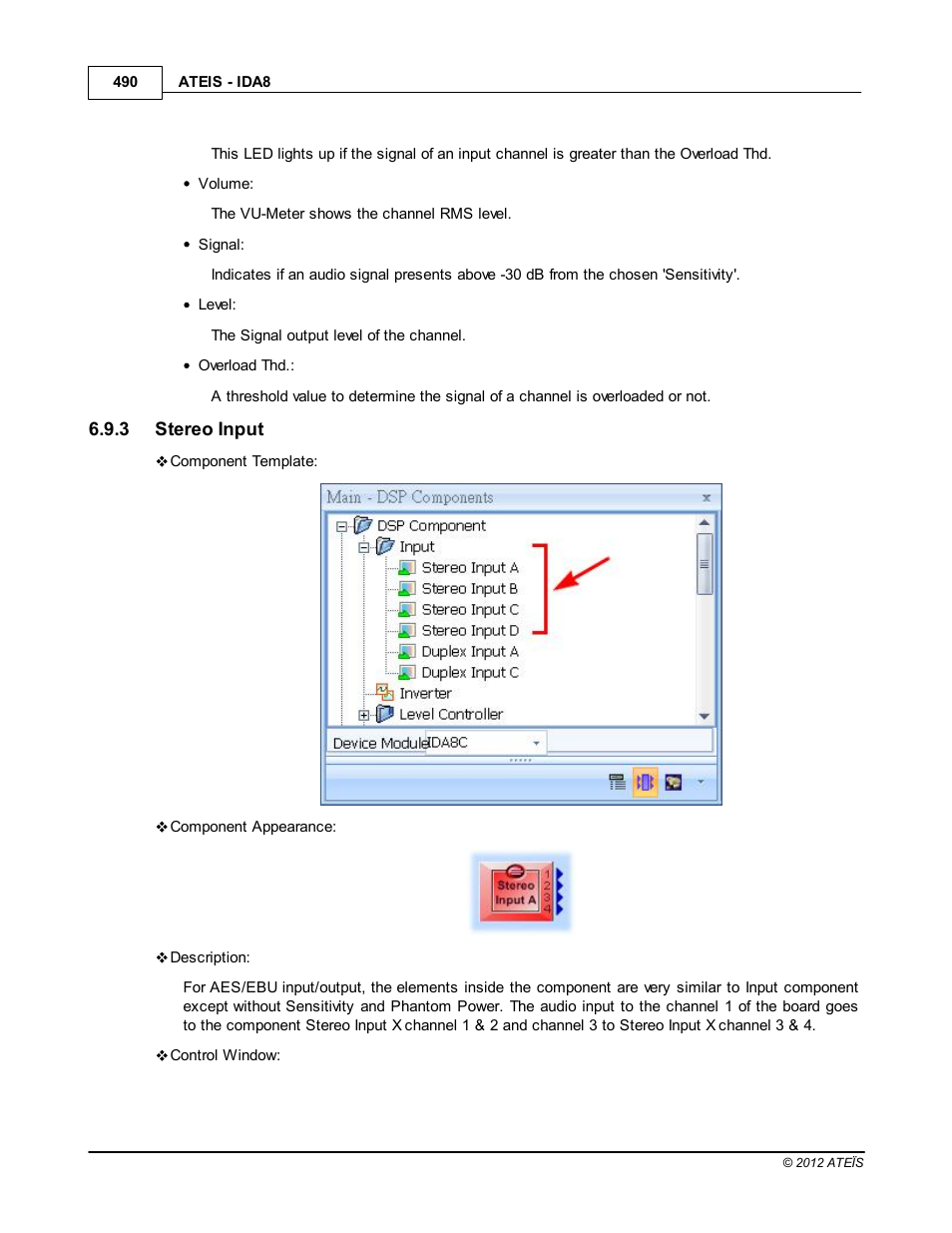 Stereo input | ATEIS IDA8 User Manual | Page 490 / 582