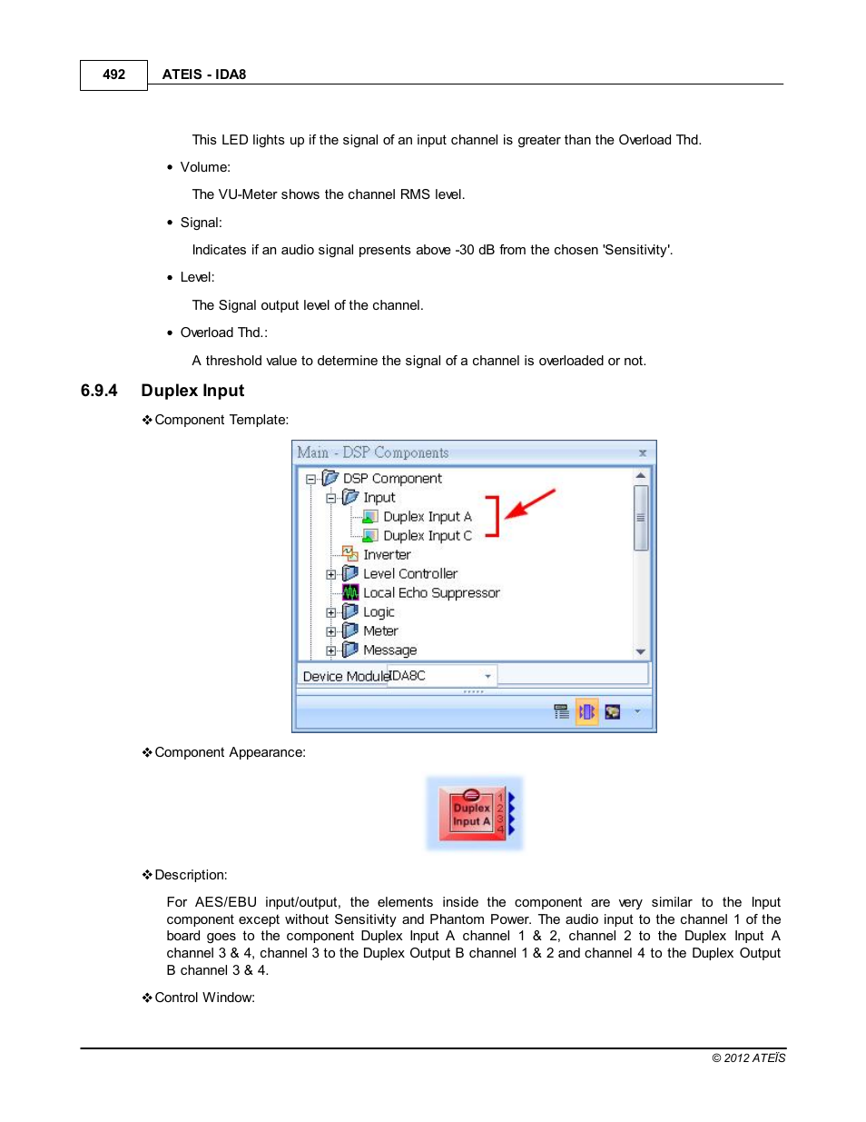 Duplex input | ATEIS IDA8 User Manual | Page 492 / 582