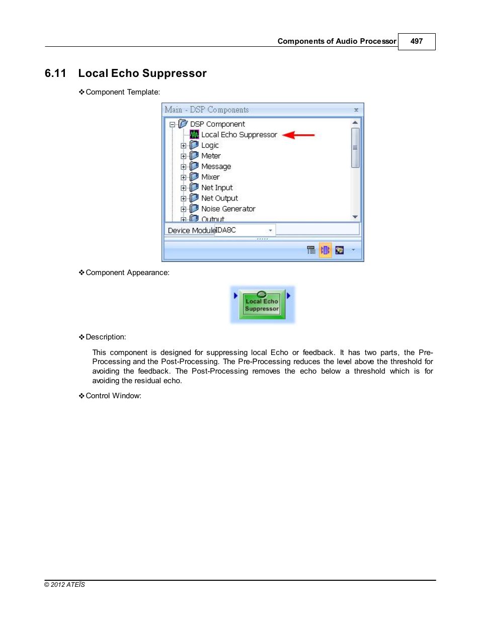 Local echo suppressor, 11 local echo suppressor | ATEIS IDA8 User Manual | Page 497 / 582