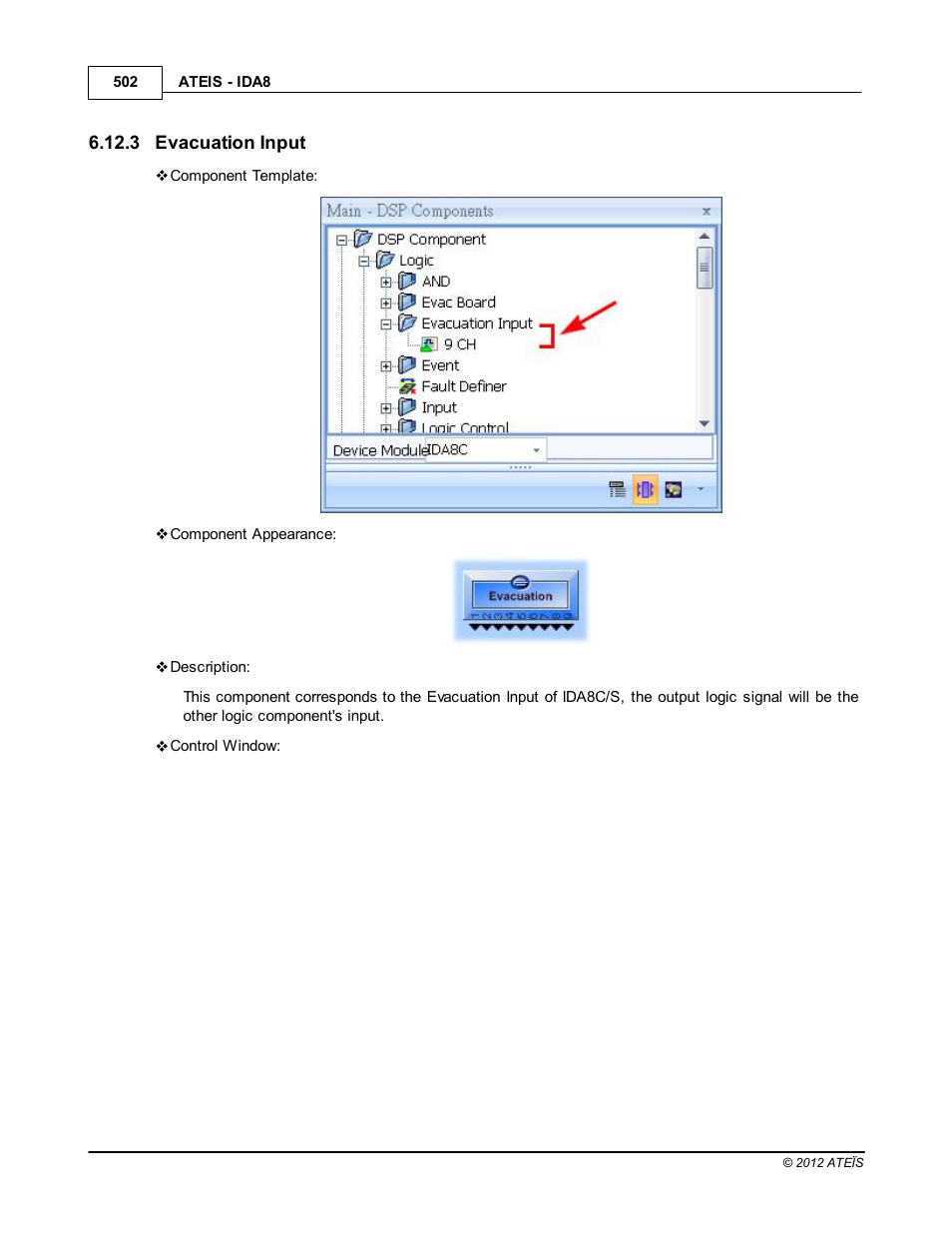 Evacuation input | ATEIS IDA8 User Manual | Page 502 / 582