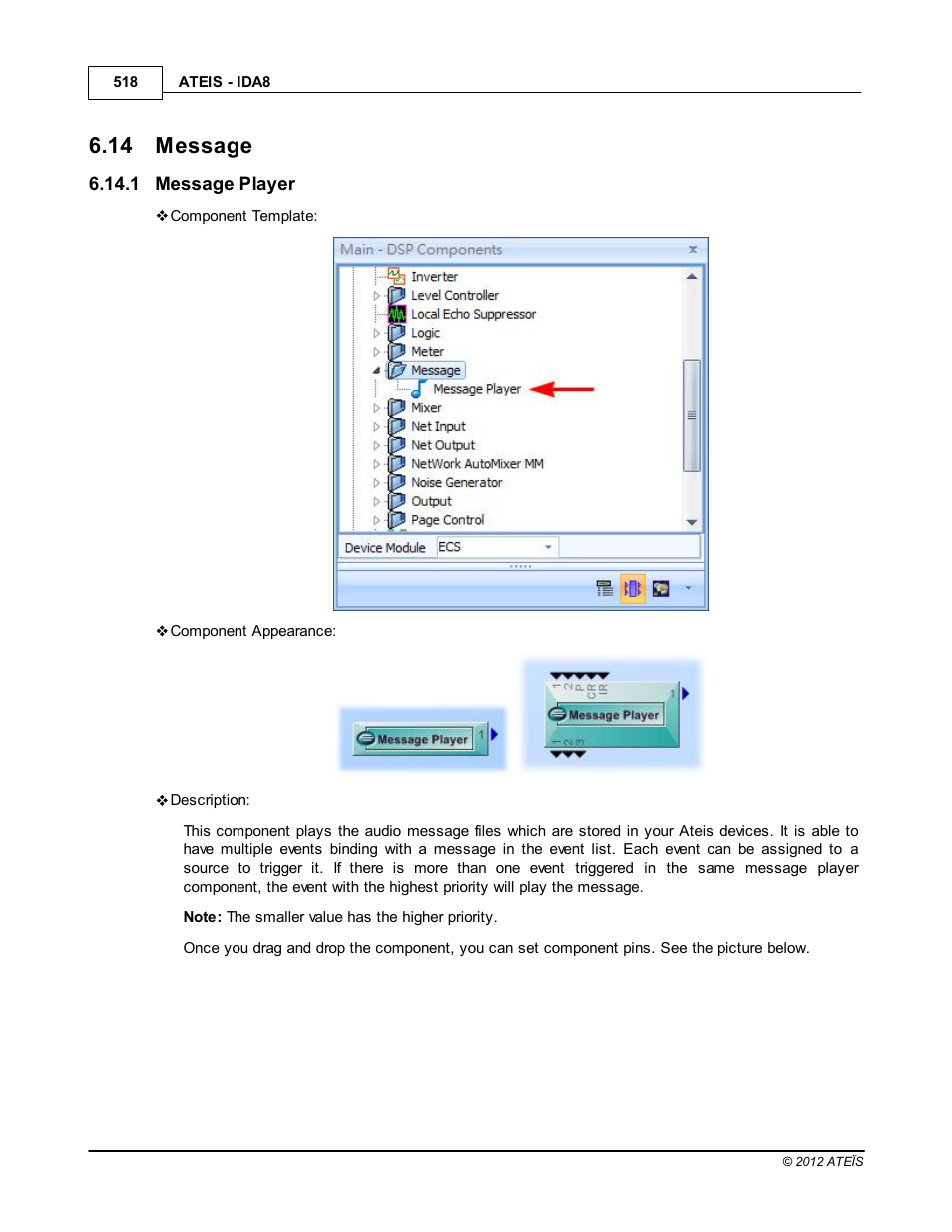 Message, Message player, 14 message | ATEIS IDA8 User Manual | Page 518 / 582