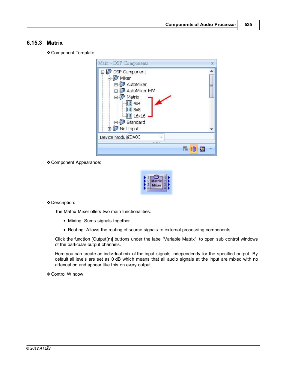 Matrix | ATEIS IDA8 User Manual | Page 535 / 582