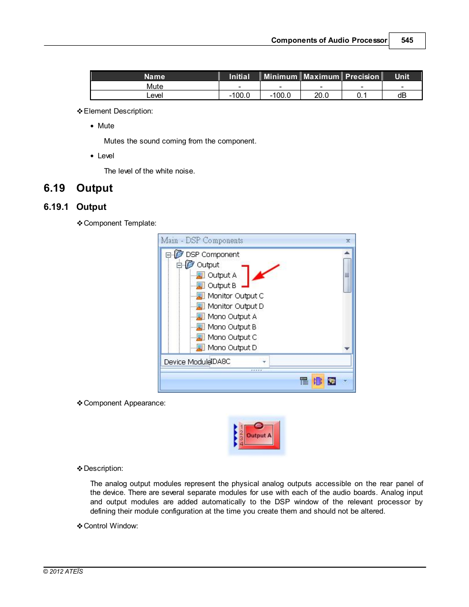 Output, 19 output | ATEIS IDA8 User Manual | Page 545 / 582