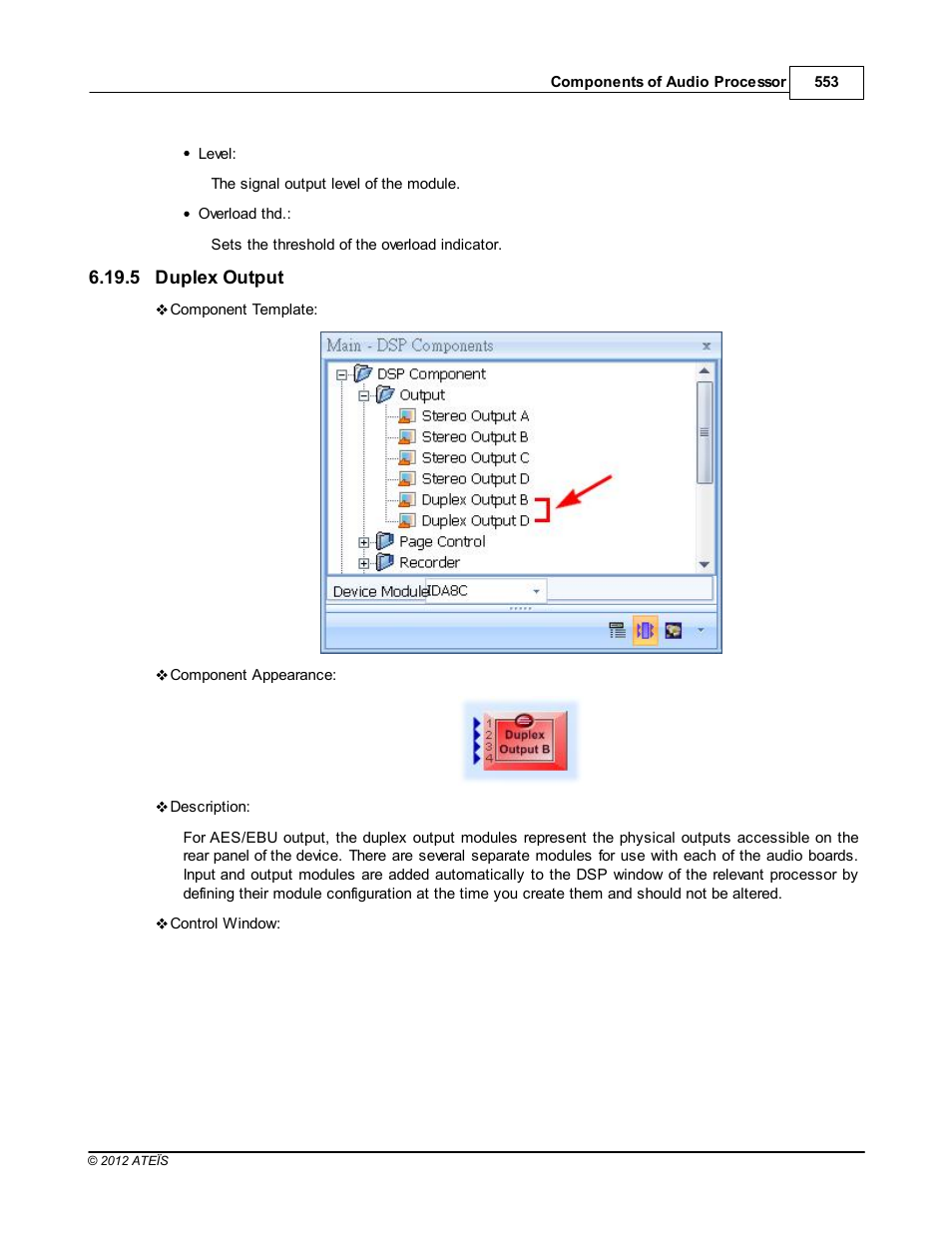 Duplex output | ATEIS IDA8 User Manual | Page 553 / 582