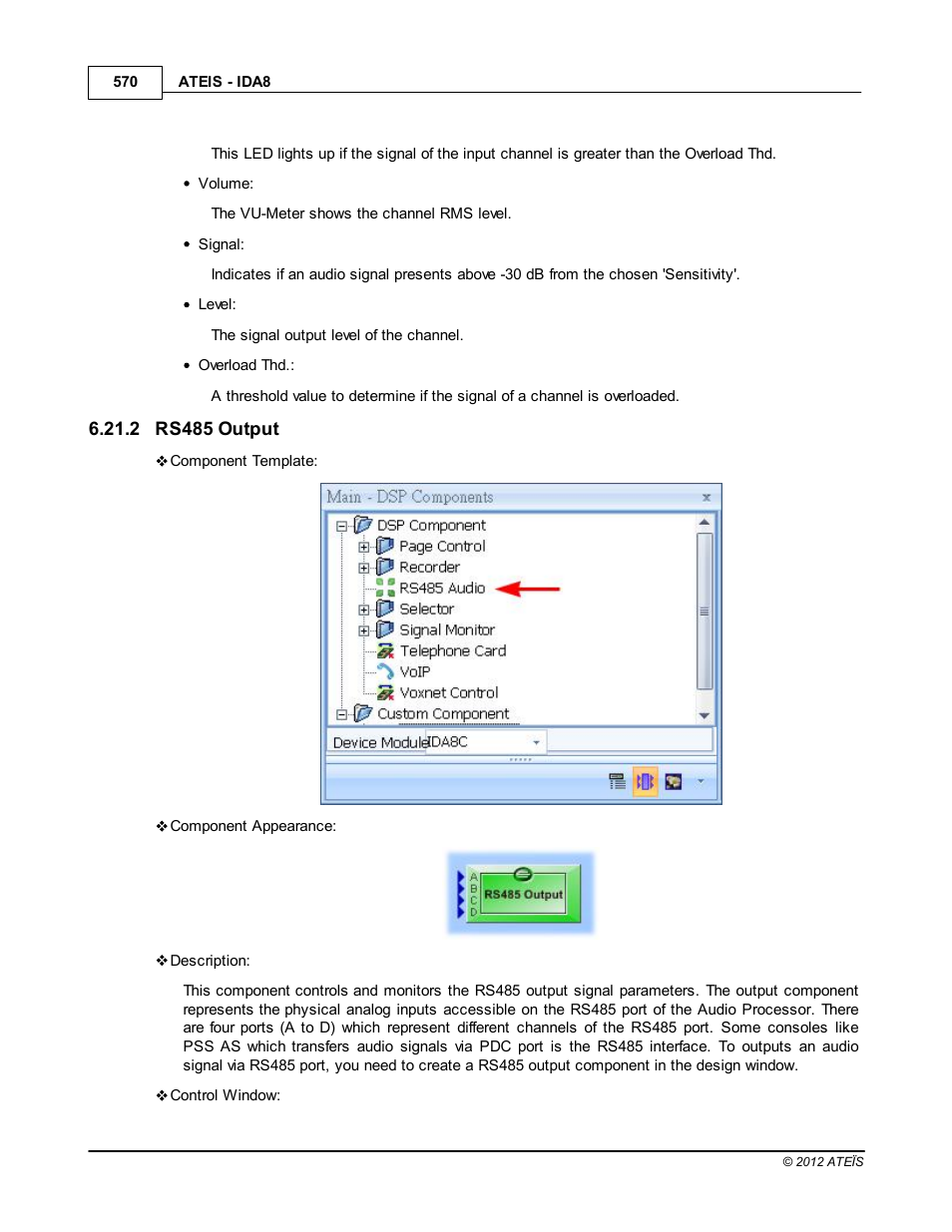 Rs485 output | ATEIS IDA8 User Manual | Page 570 / 582