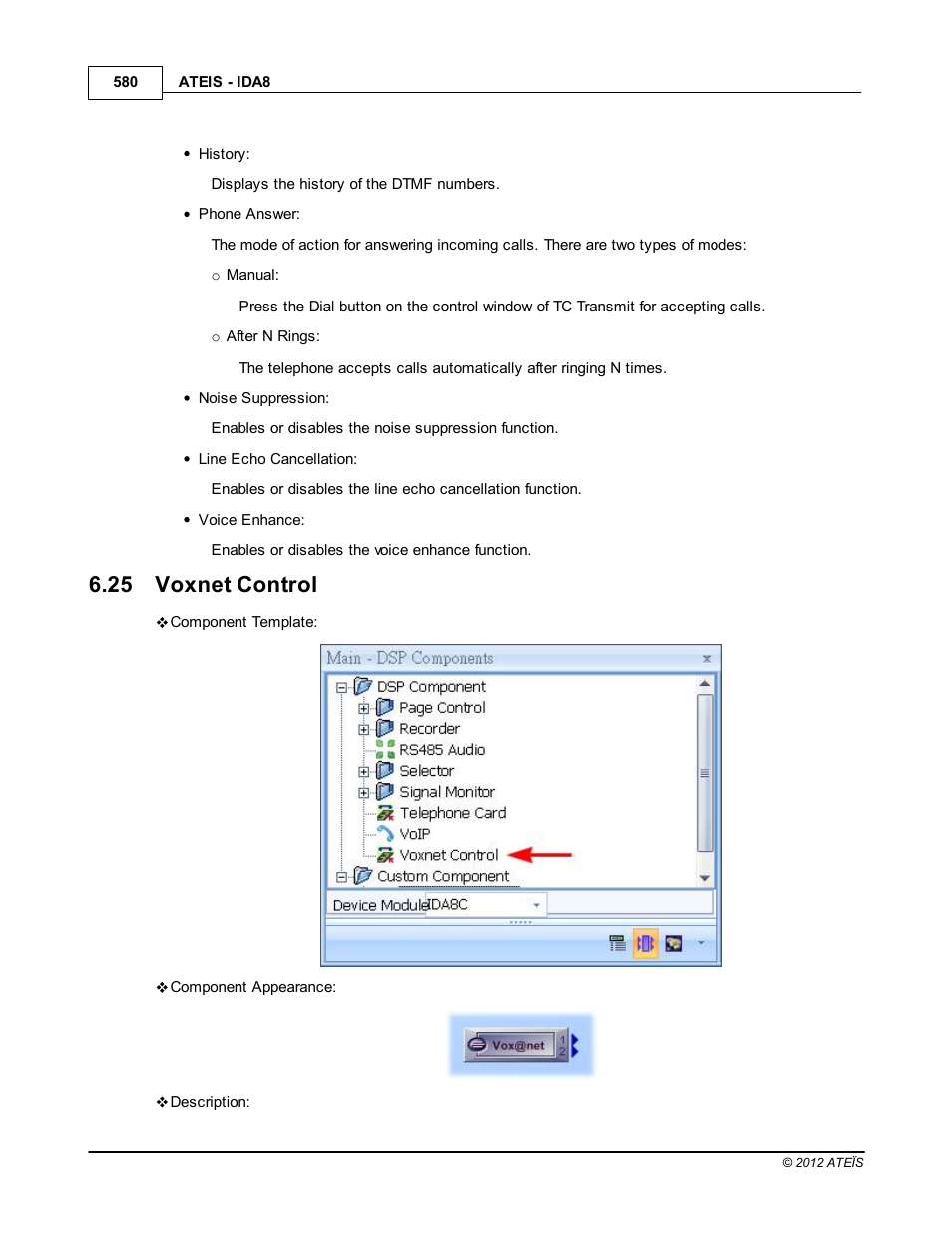 Voxnet control, 25 voxnet control | ATEIS IDA8 User Manual | Page 580 / 582