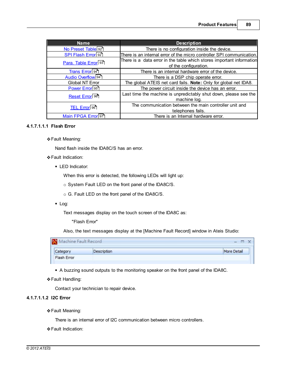 Flash error, I2c error | ATEIS IDA8 User Manual | Page 89 / 582