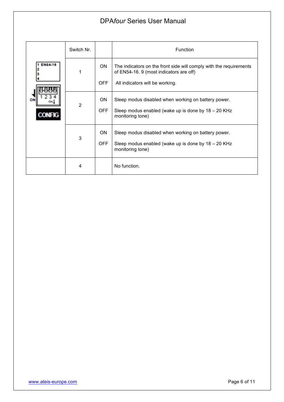 Dpa four series user manual | ATEIS DPAfour125 User Manual | Page 6 / 11