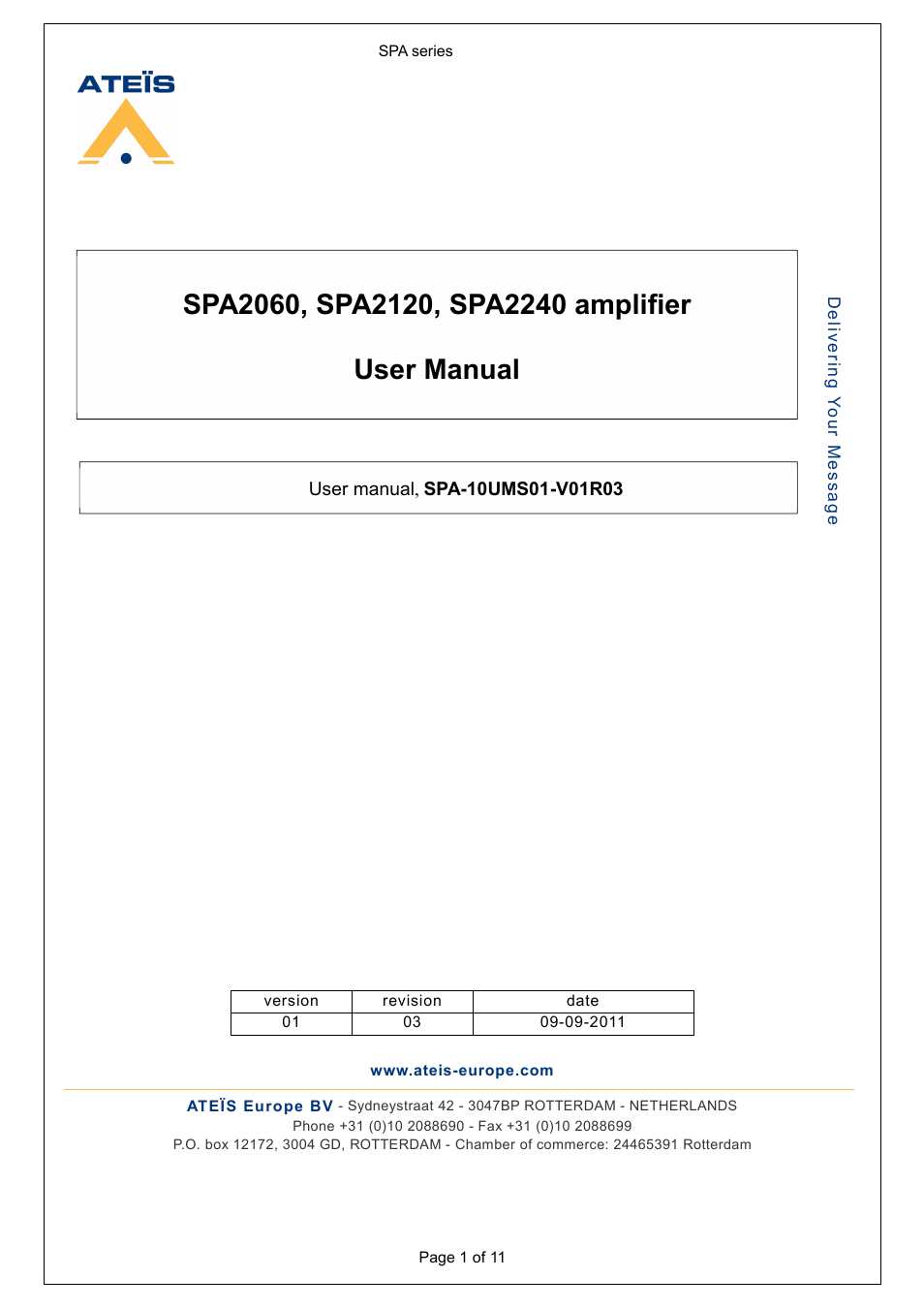 ATEIS SPA 2120 User Manual | 11 pages