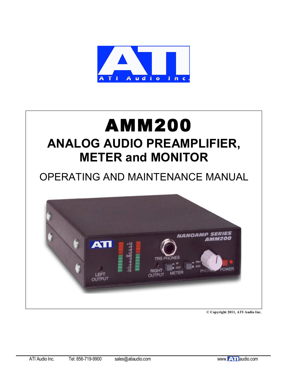 ATI Audio AMM200 User Manual | 5 pages