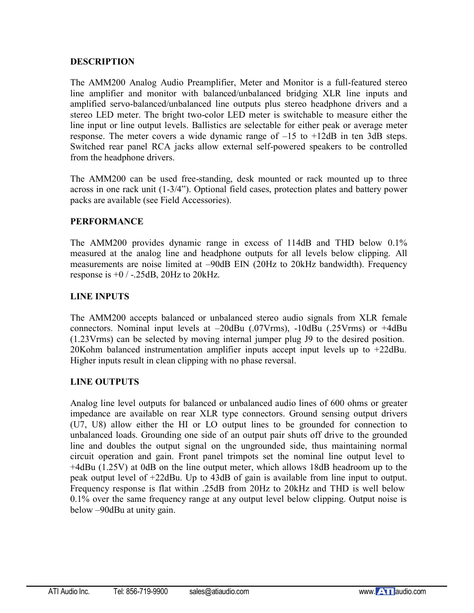 ATI Audio AMM200 User Manual | Page 2 / 5