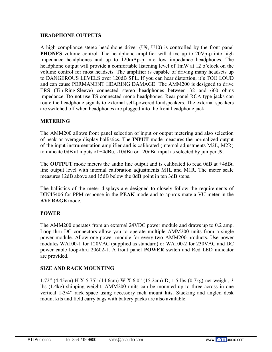 ATI Audio AMM200 User Manual | Page 3 / 5