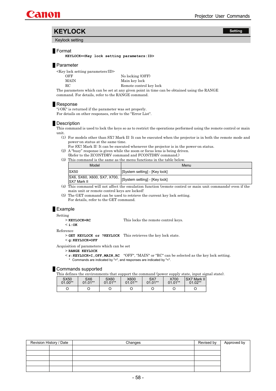 Keylock | Canon SX 50 User Manual | Page 64 / 244