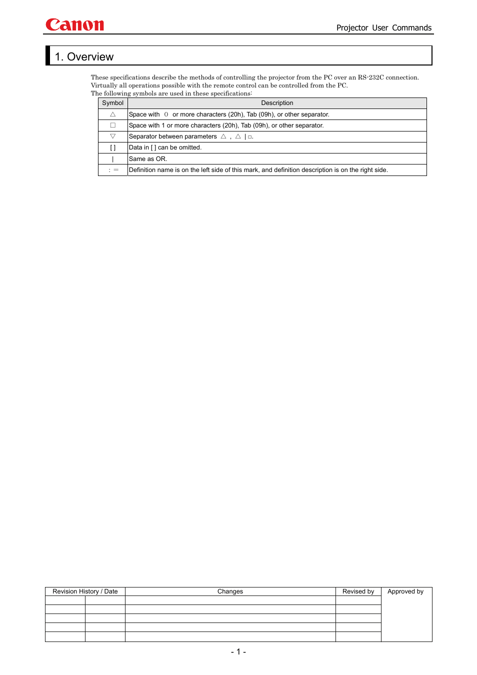 Overview, Projector user commands | Canon SX 50 User Manual | Page 7 / 244