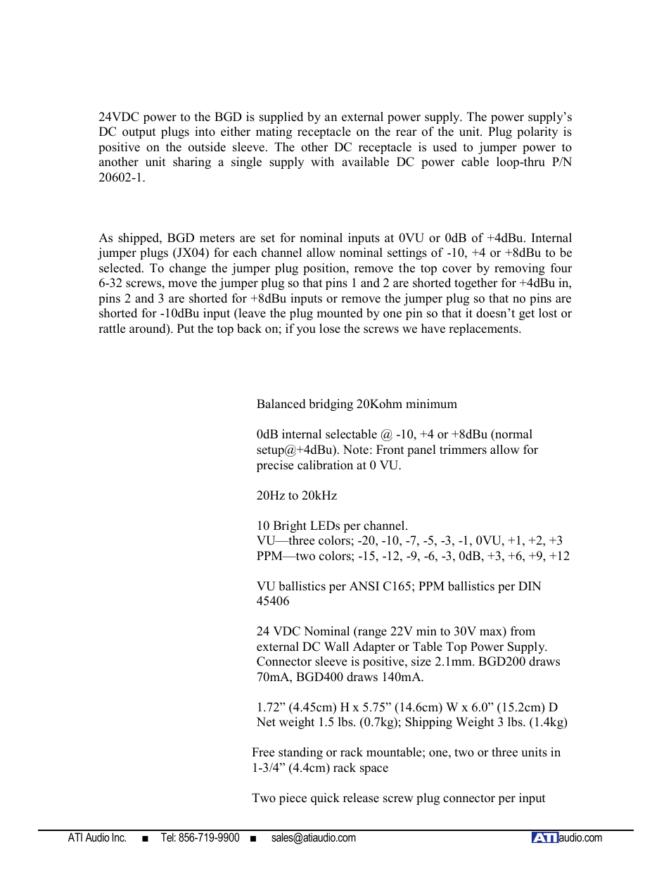 ATI Audio BGD200-PPM-P User Manual | Page 4 / 6