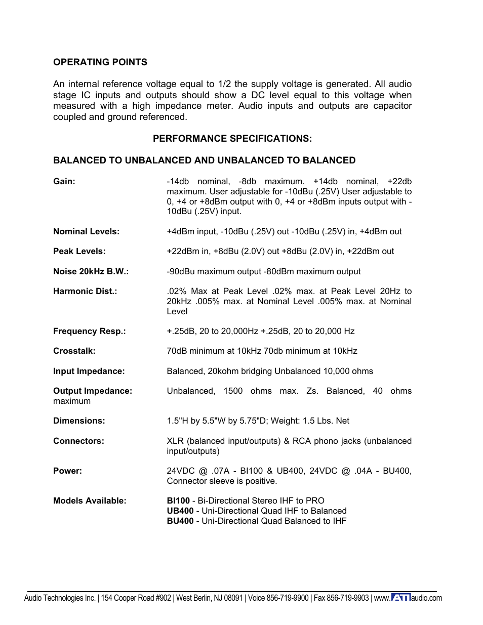 ATI Audio BU400B User Manual | Page 6 / 7