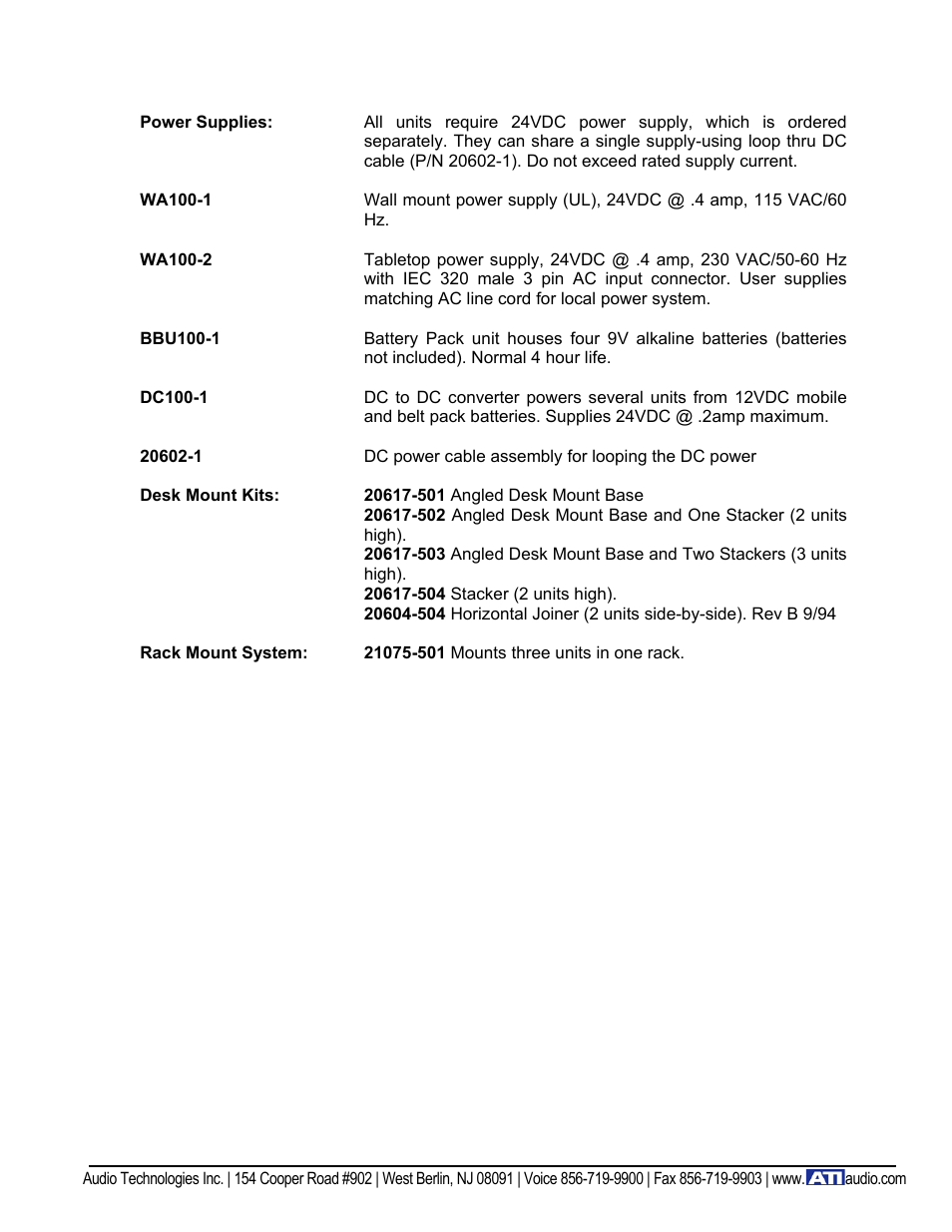 ATI Audio BU400B User Manual | Page 7 / 7