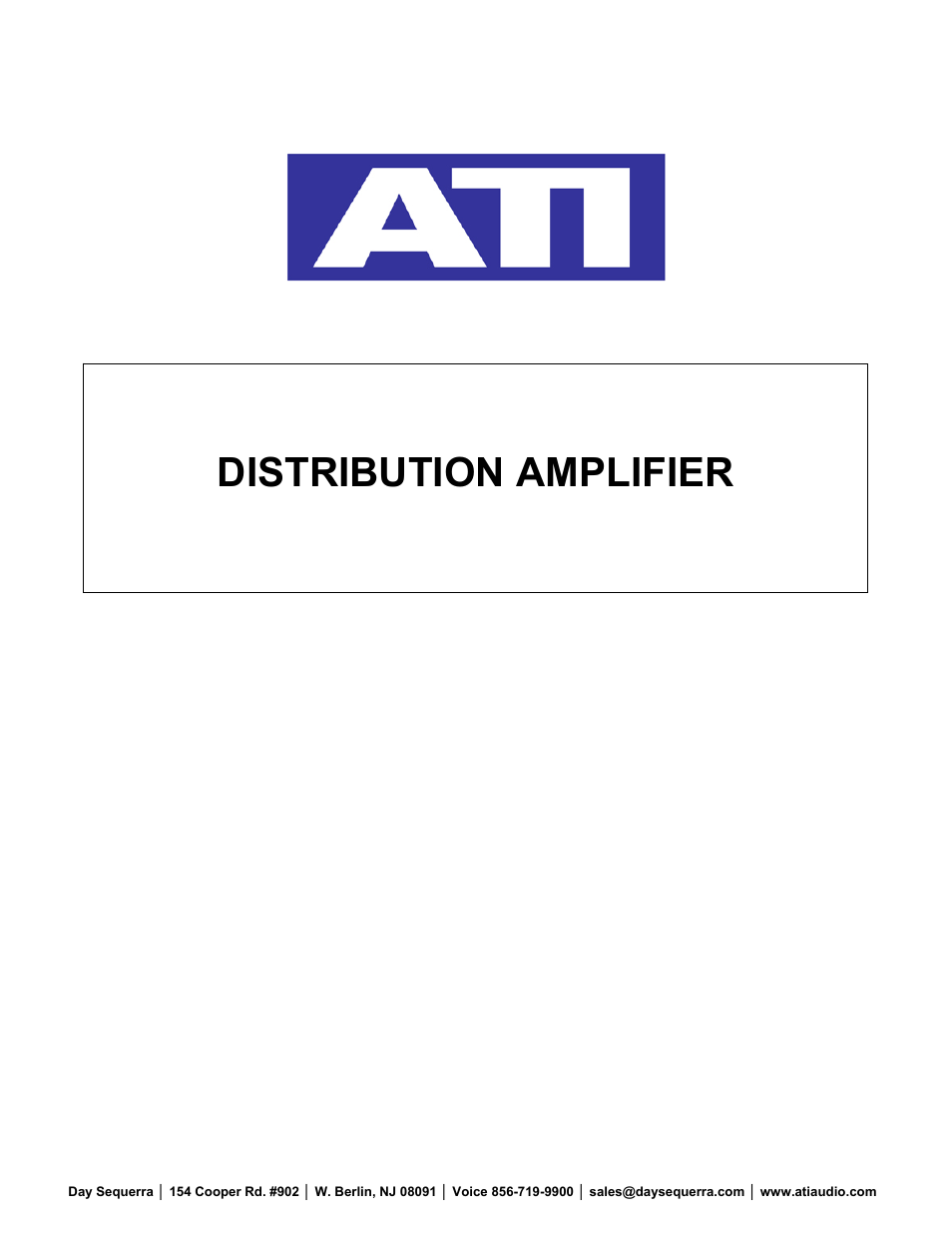 ATI Audio DA1000 User Manual | 6 pages
