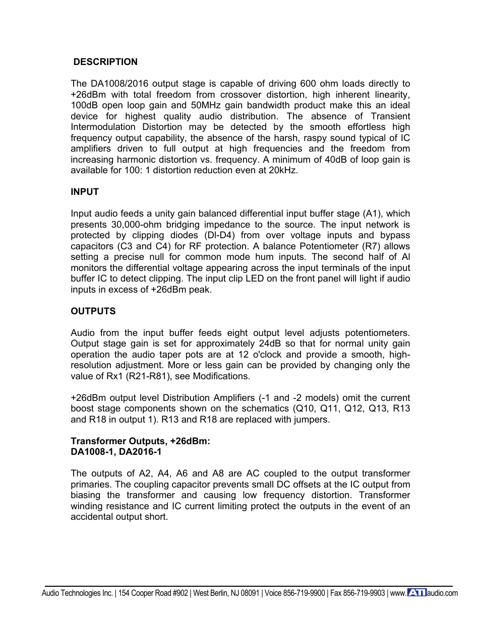 ATI Audio DA1008-1 User Manual | Page 2 / 6
