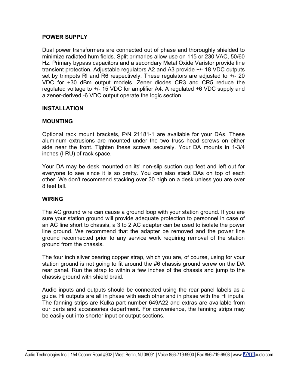 ATI Audio DA1008-1 User Manual | Page 4 / 6