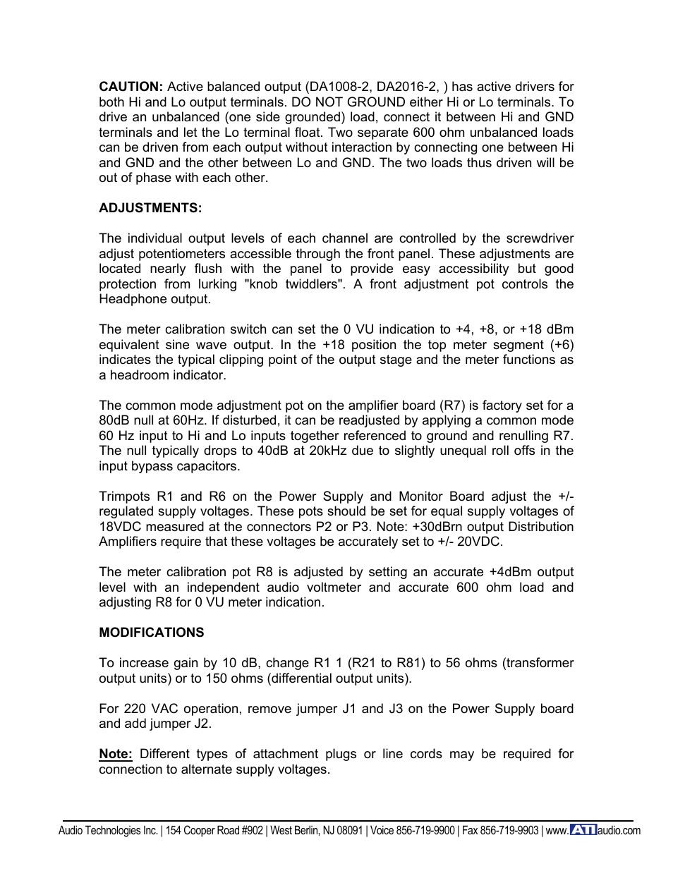 ATI Audio DA1008-1 User Manual | Page 5 / 6