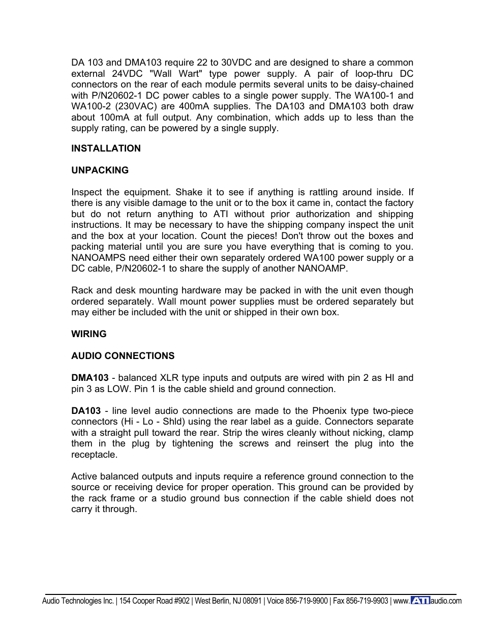 ATI Audio DA103 User Manual | Page 3 / 7