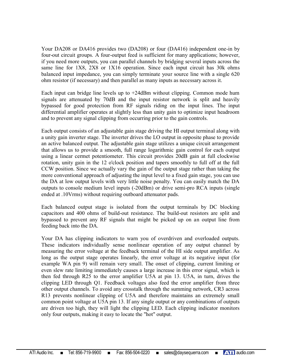 ATI Audio DA208 User Manual | Page 2 / 6