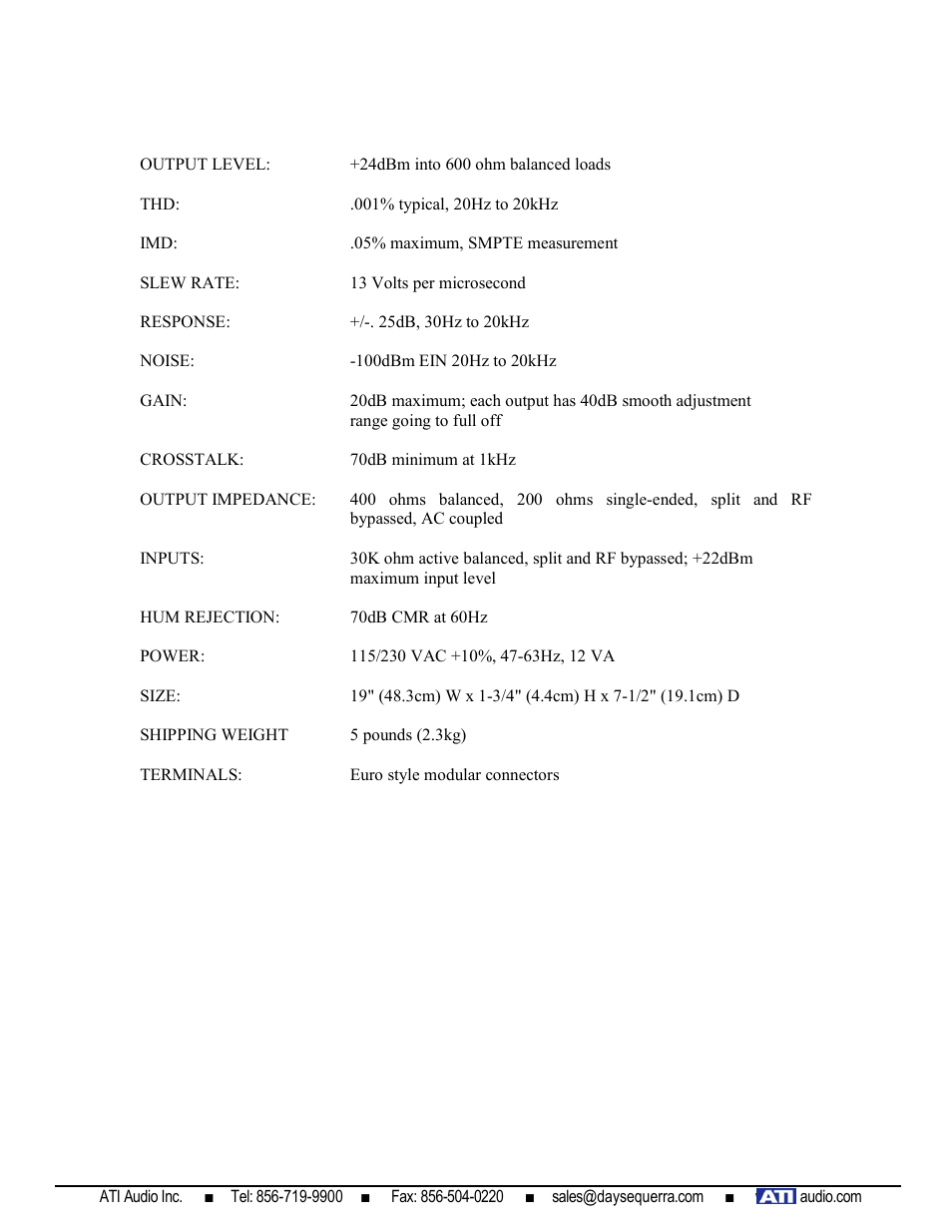 ATI Audio DA208 User Manual | Page 5 / 6