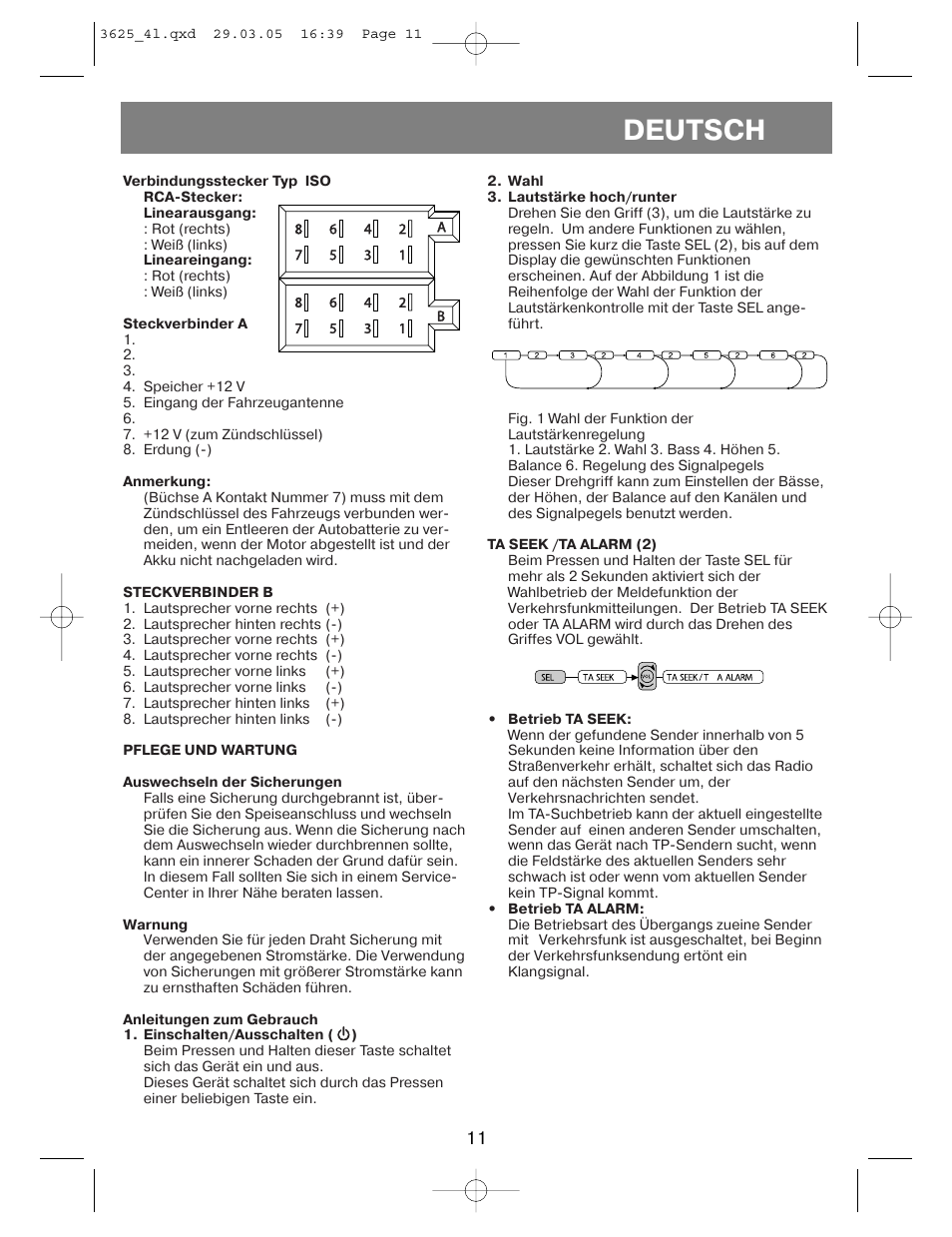 Deutsch | Vitek VT-3625 User Manual | Page 11 / 28