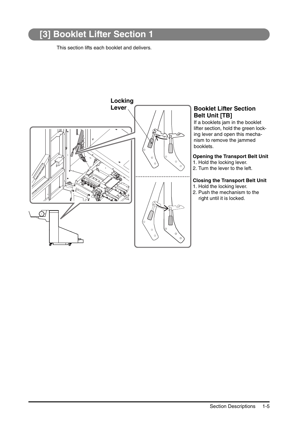 3] booklet lifter section 1, 3] booklet lifter section 1 -5 | Canon D1 User Manual | Page 12 / 28