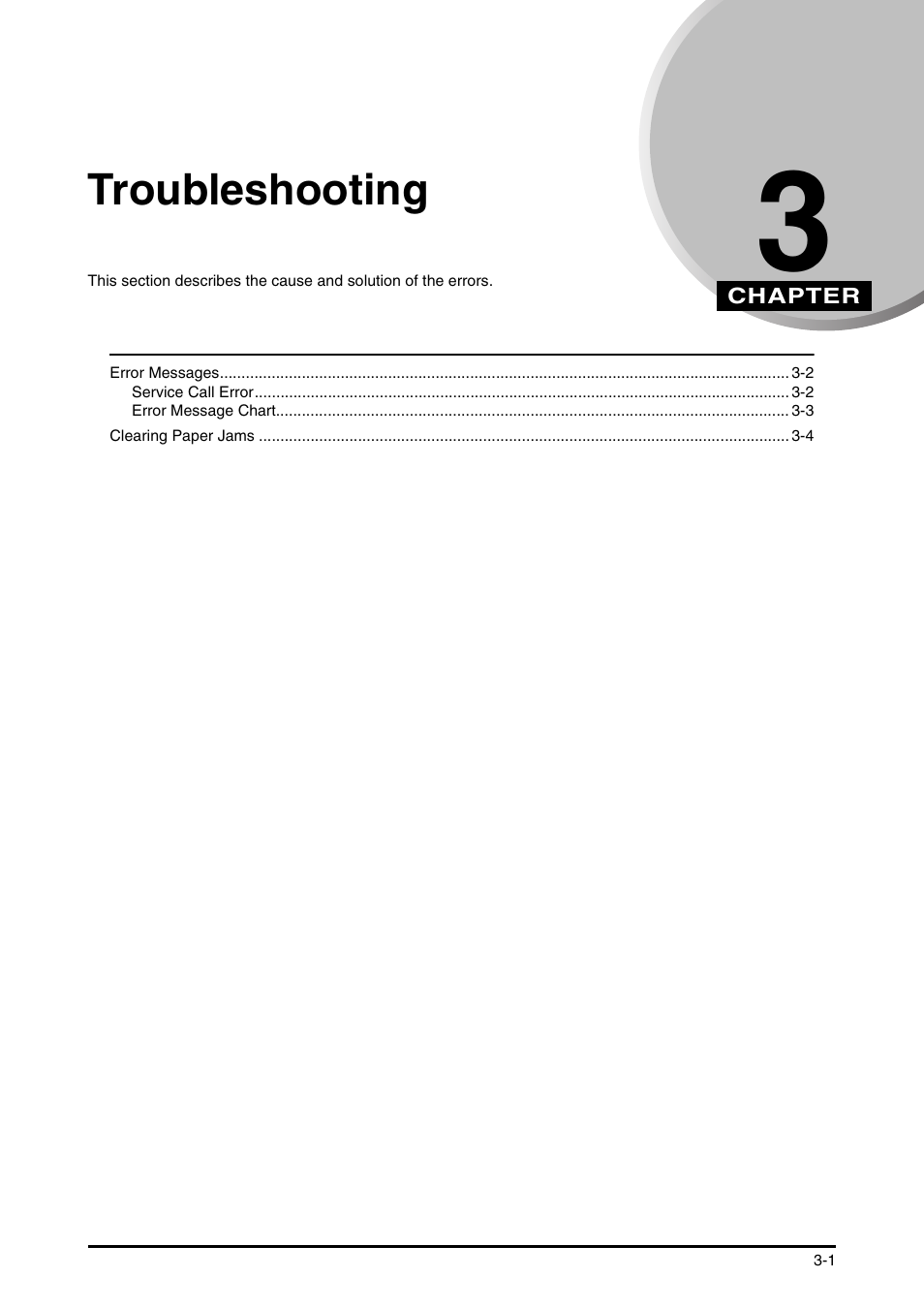 Troubleshooting, Section 3 | Canon D1 User Manual | Page 20 / 28